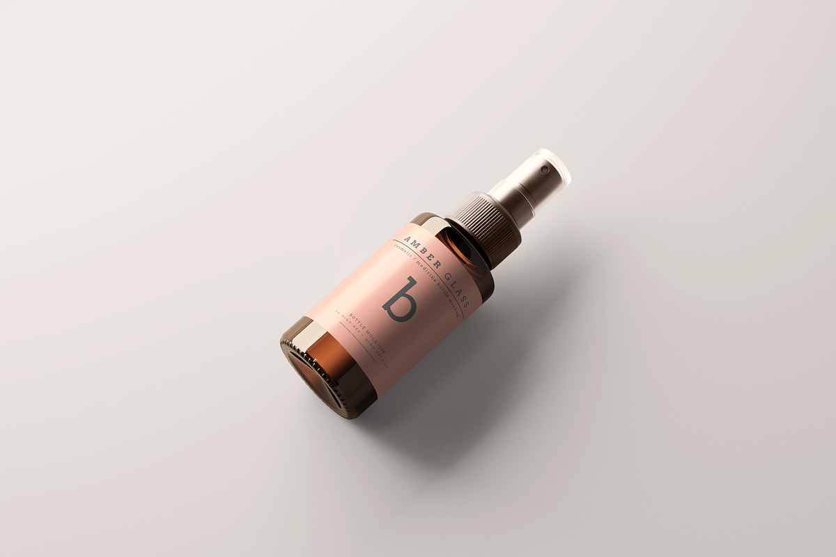Amber Glass Spray Bottles Mockups, a Cups & Container Mockup by pmvch (Photo 18 of 20)