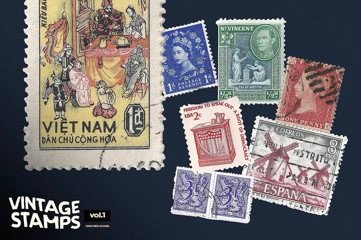 Old Vintage Stamps: Volume 1, an Object Graphic by Layerform Design Co. (Photo 3 of 5)