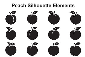 Peach Fruit Silhouette Collection