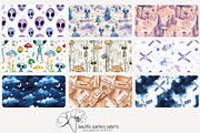 80 watercolour UFO seamless pattern, a Pattern Graphic by Poppy Lane Studio (Thumbnail 2 of 11)