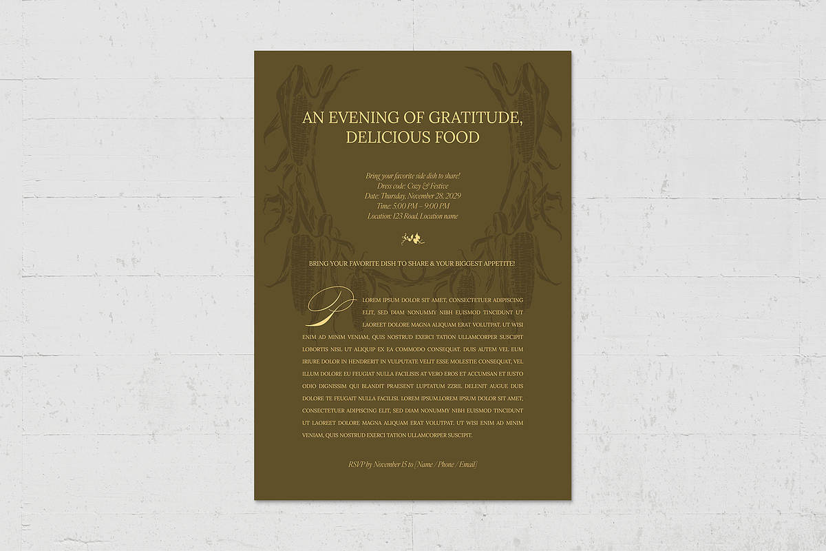 Elegant Thanksgiving Invitation, a Flyer Template by BrandPacks (Photo 3 of 5)
