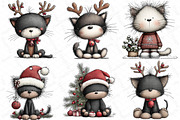 Whimsical Christmas Black Cat Clipar, an Illustration by DreamPrint404 (Thumbnail 6 of 6)