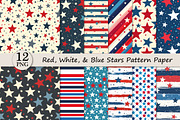 Red, White, & Blue Stars Pattern, a Texture Illustration by DreamPrint404 (Thumbnail 1 of 3)
