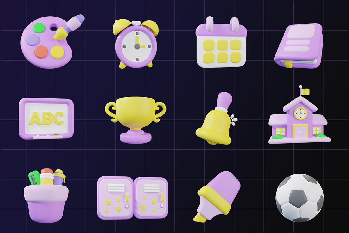 3D Back to School Icon Pack, an Object Graphic by Artnivora.Std (Photo 4 of 4)