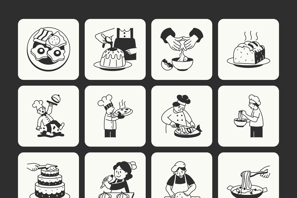 Cooking and Baking Doodle Icons, an Outline Icon by Vectors Market (Photo 7 of 8)