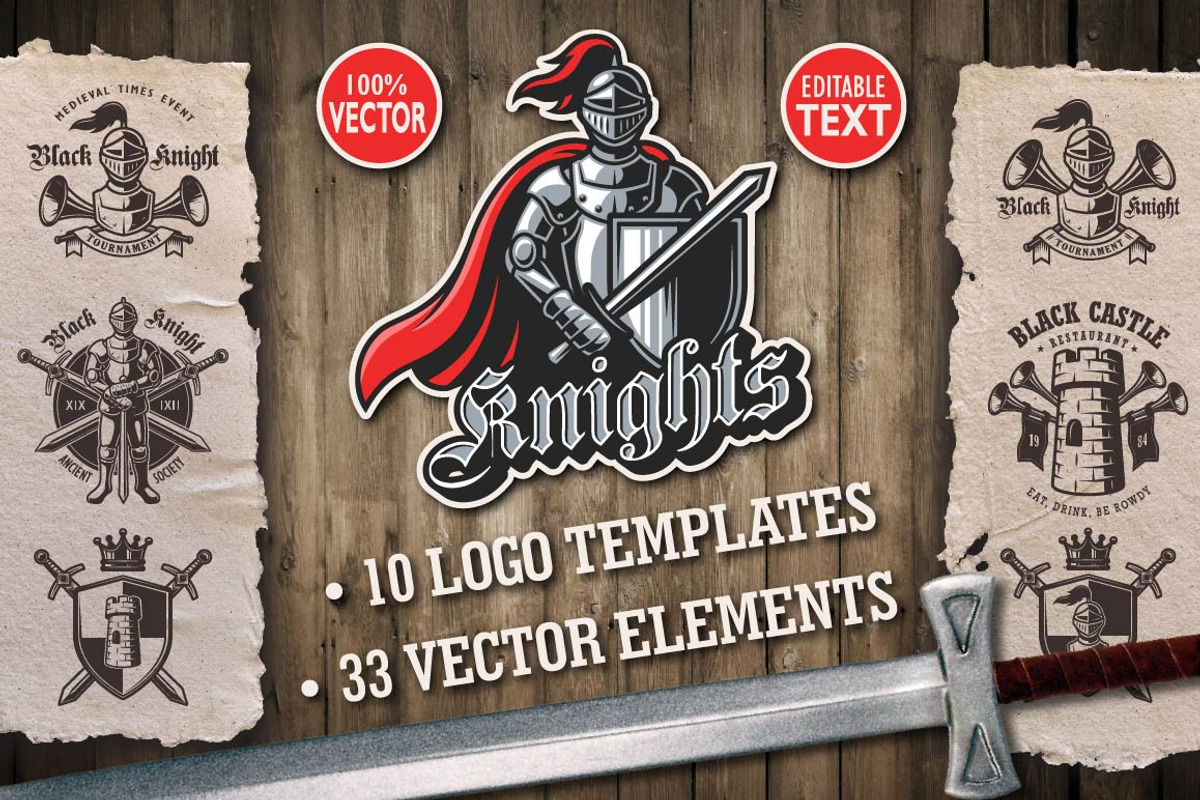 Knights logo templates and elements, a Branding & Logo Template by DGIM ...