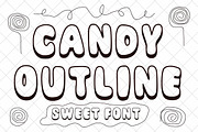 Candy Outline, a Handwritten Font by Fourteen Letter (Thumbnail 1 of 5)
