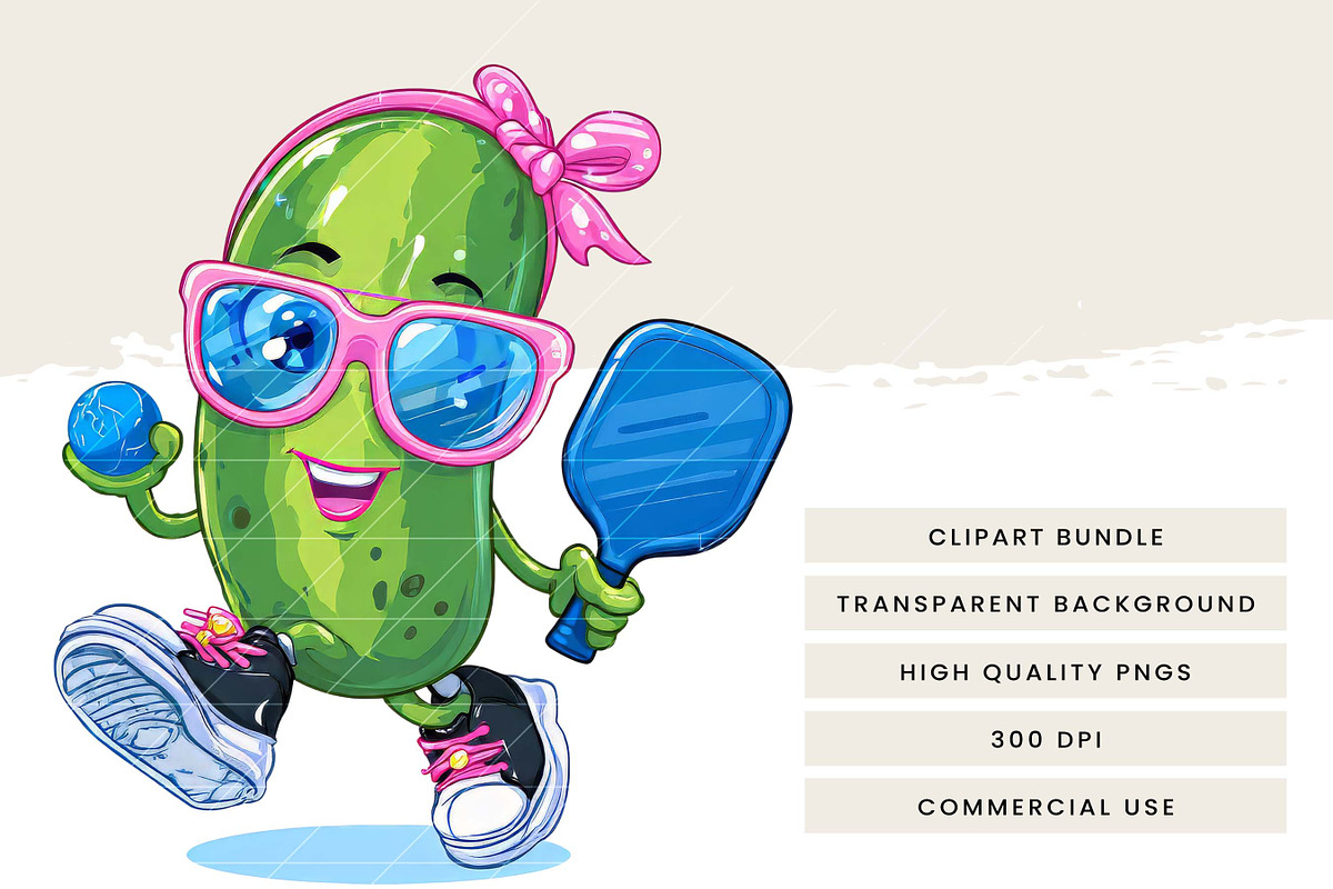 Funny Pickleball Clipart Bundle, an Animal Illustration by Design Scotch (Photo 7 of 8)