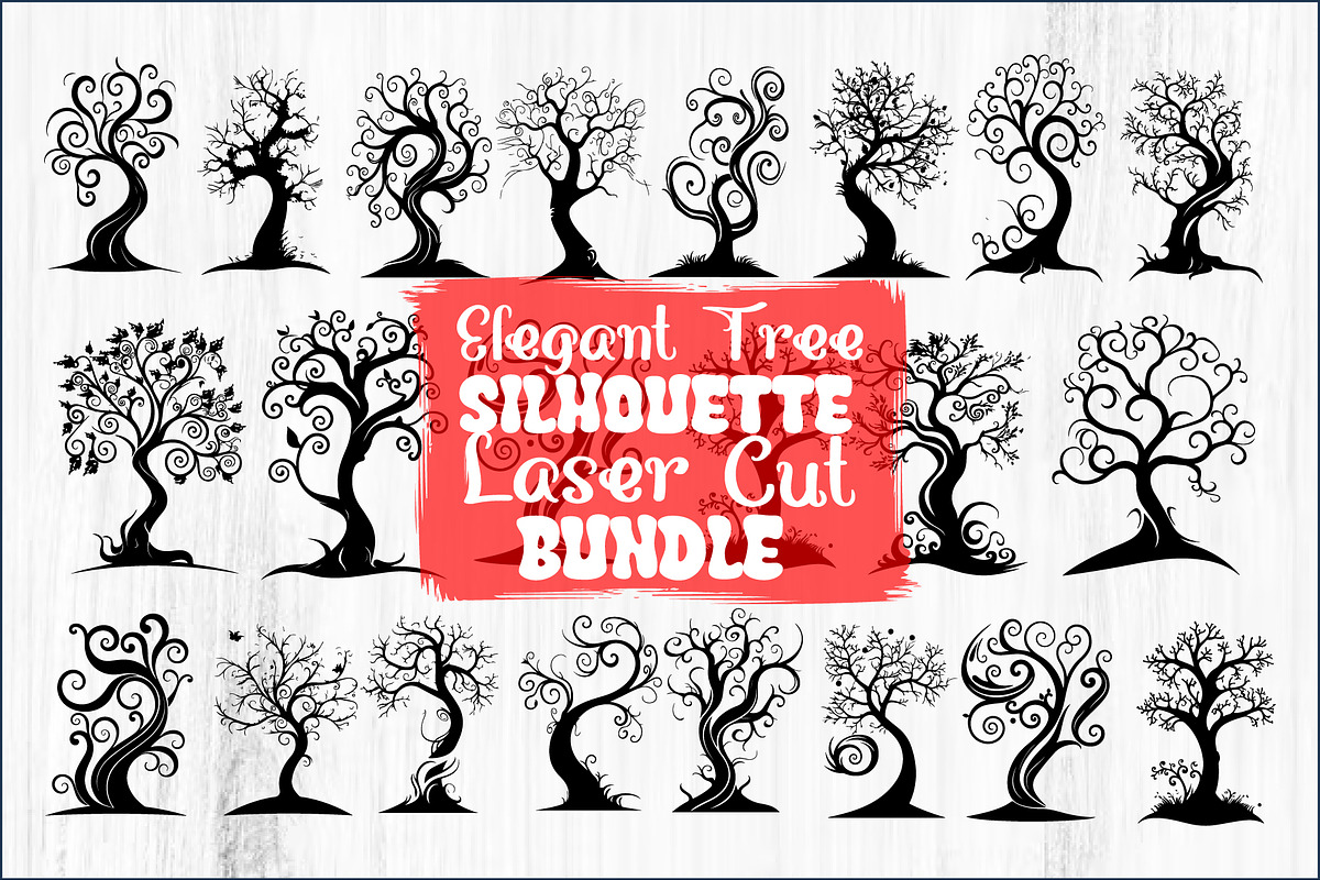 Tree Laser Cut Bundle | Decorative T, a Graphic by Designs_River (Photo 1 of 11)