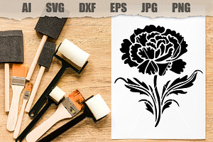 Stencils Carnation Flowers