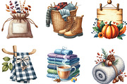 Watercolor Autumn Laundry Clipart, an Illustration by Designking (Thumbnail 3 of 4)