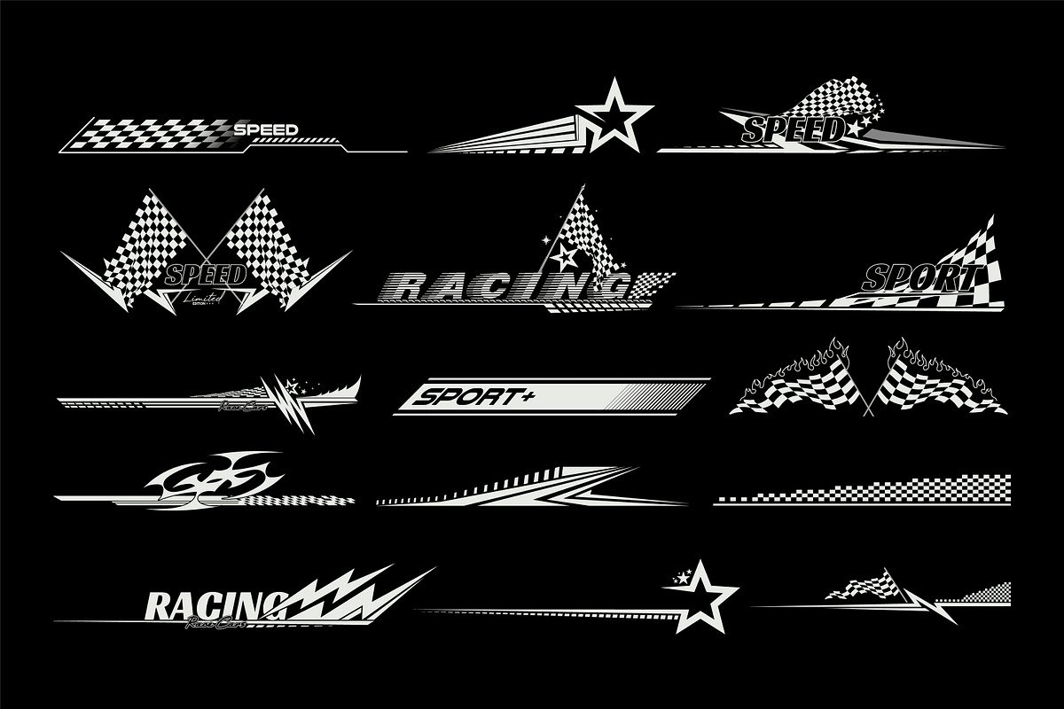 57 Sport car decal stripes, an Object Graphic by BonkiStudio (Photo 1 of 14)
