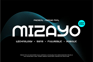 Mizayo - Geometric Font, a Sans Serif Font by QR Design Studio
