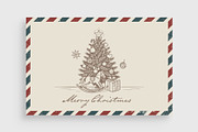 Christmas Vintage Airmail Postcard, a Card Template by BrandPacks (Thumbnail 4 of 5)