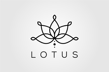 line art lotus logo designs, a Branding & Logo Template by lawoel