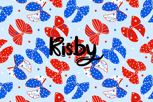 4th Of July Coquette Bows Seamless, a Pattern Graphic by KisbyArt