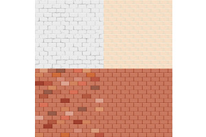 Brick wall set seamless pattern, a Texture Graphic by orensila