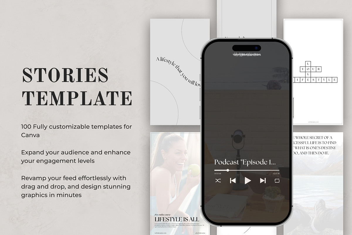Stories Instagram templates Canva, a Social Media Template by VeliusCreativeStudio (Photo 5 of 6)