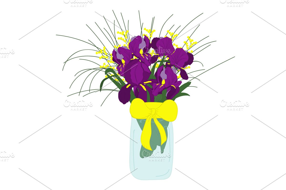 Bouquet of irises, tulips freesias, an Illustration by Orangepencil (Photo 4 of 9)