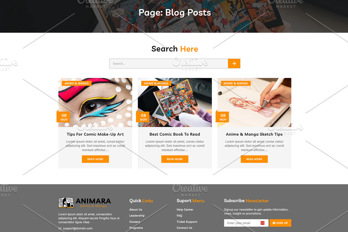 Anime & Manga Magazines Template, a WordPress Template by HasnainDEV (Photo 6 of 9)