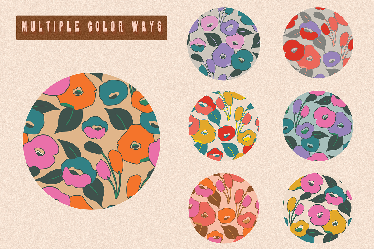 70s RETRO FLORAL PATTERN SET, a Pattern Graphic by Lauren Lesley Studio (Photo 13 of 16)