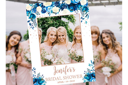 Navy Photo Prop Frame, Rose Gold