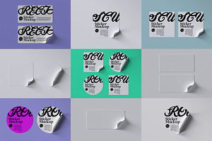 Set of Sticker's Mockup, an Advertising Mockup by Black Cat Studio