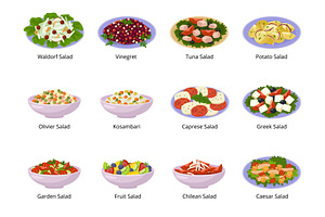 Salad Vector Healthy Food With Fresh