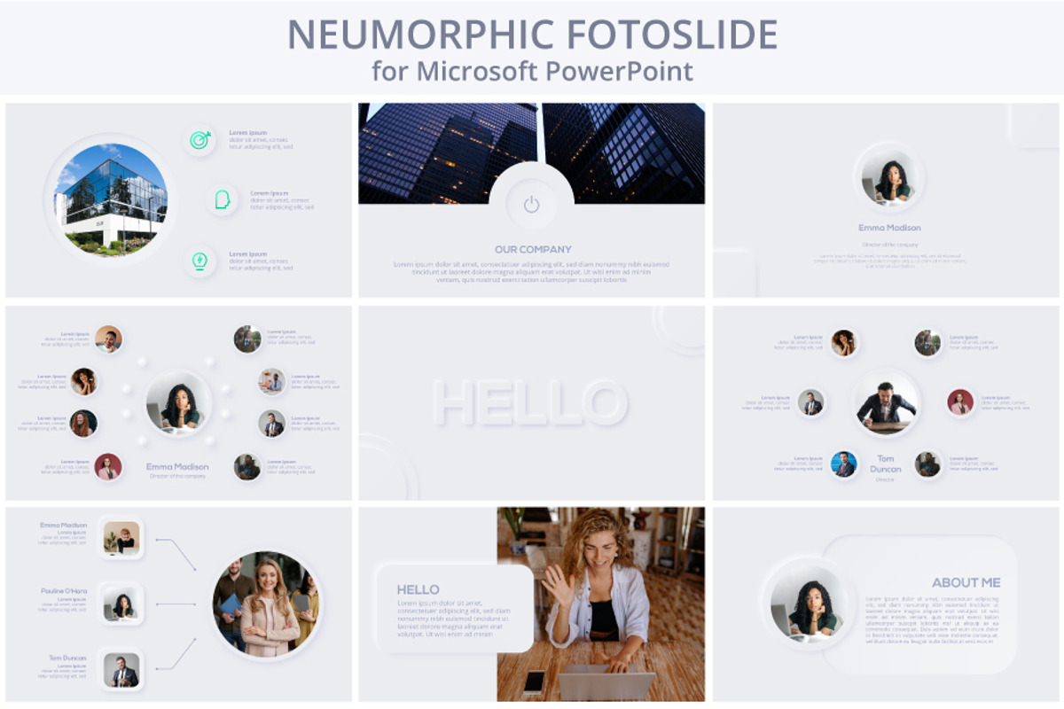 Set Neumorphic Animated Template, a Presentation Template by Infographics project (Photo 8 of 13)