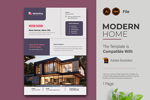 One-page A4 size Real Estate Flyer, a Flyer Template by creative-mint