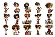 Student Girls PNG Clipart Bundle, a Person Illustration by Nicolle's Colorful Art (Thumbnail 4 of 5)