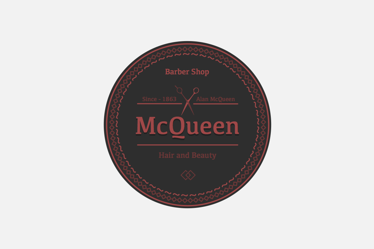 Barber Shop Logo - McQueen, a Branding & Logo Template by Zibloidix