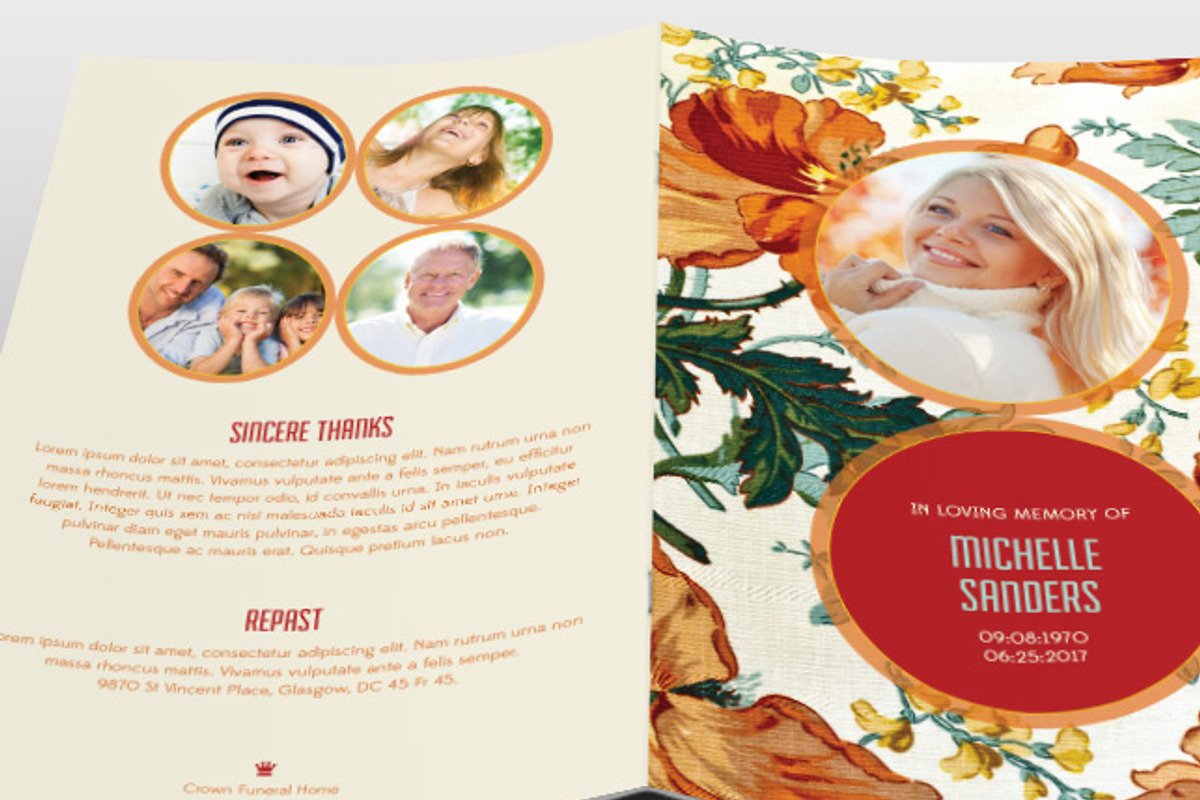Floral Beauty Funeral Program, a Brochure Template by loswl (Photo 2 of 3)