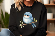 Cute Birds on Branch Clipart, an Illustration by DreamCafeArt (Thumbnail 7 of 9)