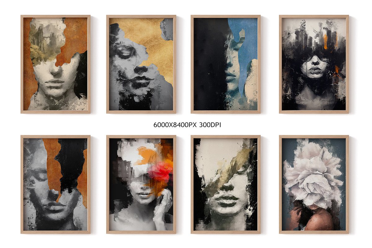 modern female portrait prints, a Decorative Illustration by Muzi pear studio (Photo 2 of 10)