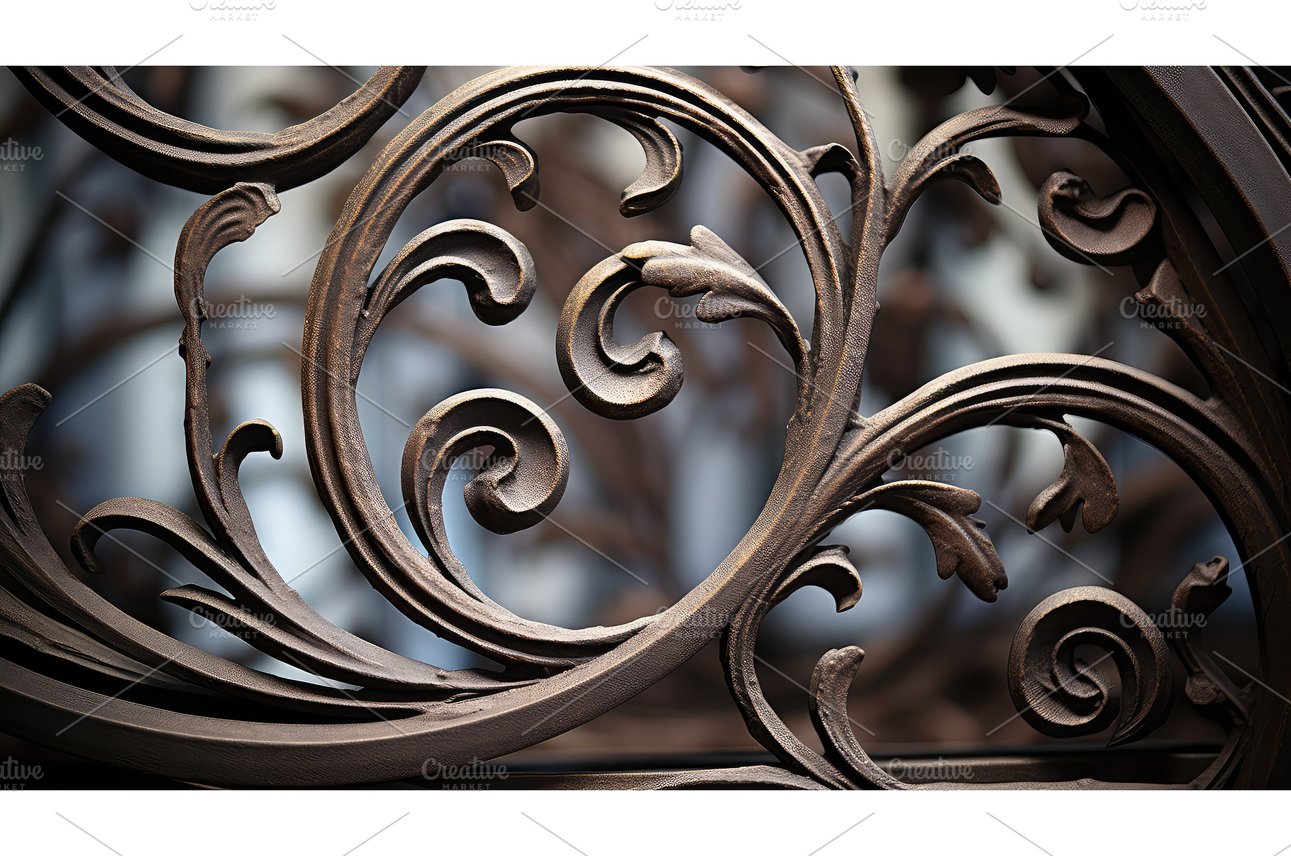 vintage wrought iron ai generated, an Architecture Photo by pikepicture
