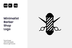 Minimalist Barber Shop Logo, a Branding & Logo Template by Luxury Logos