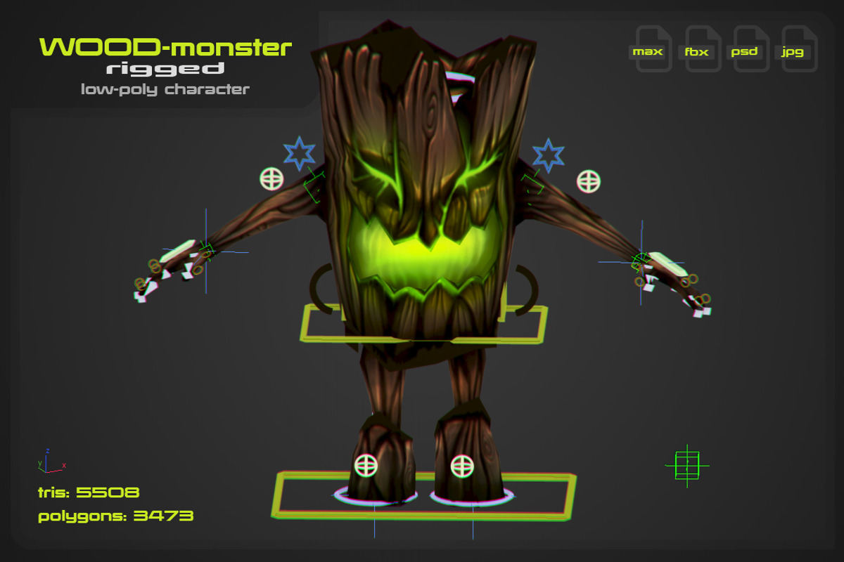 Wood Monster [rigged], a Characters & Person 3D Model by stallfish's art store (Photo 2 of 5)
