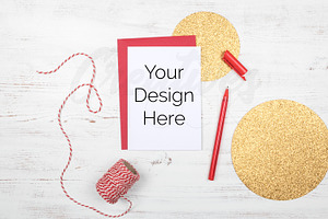 A6 Valentines Day Card Mockup