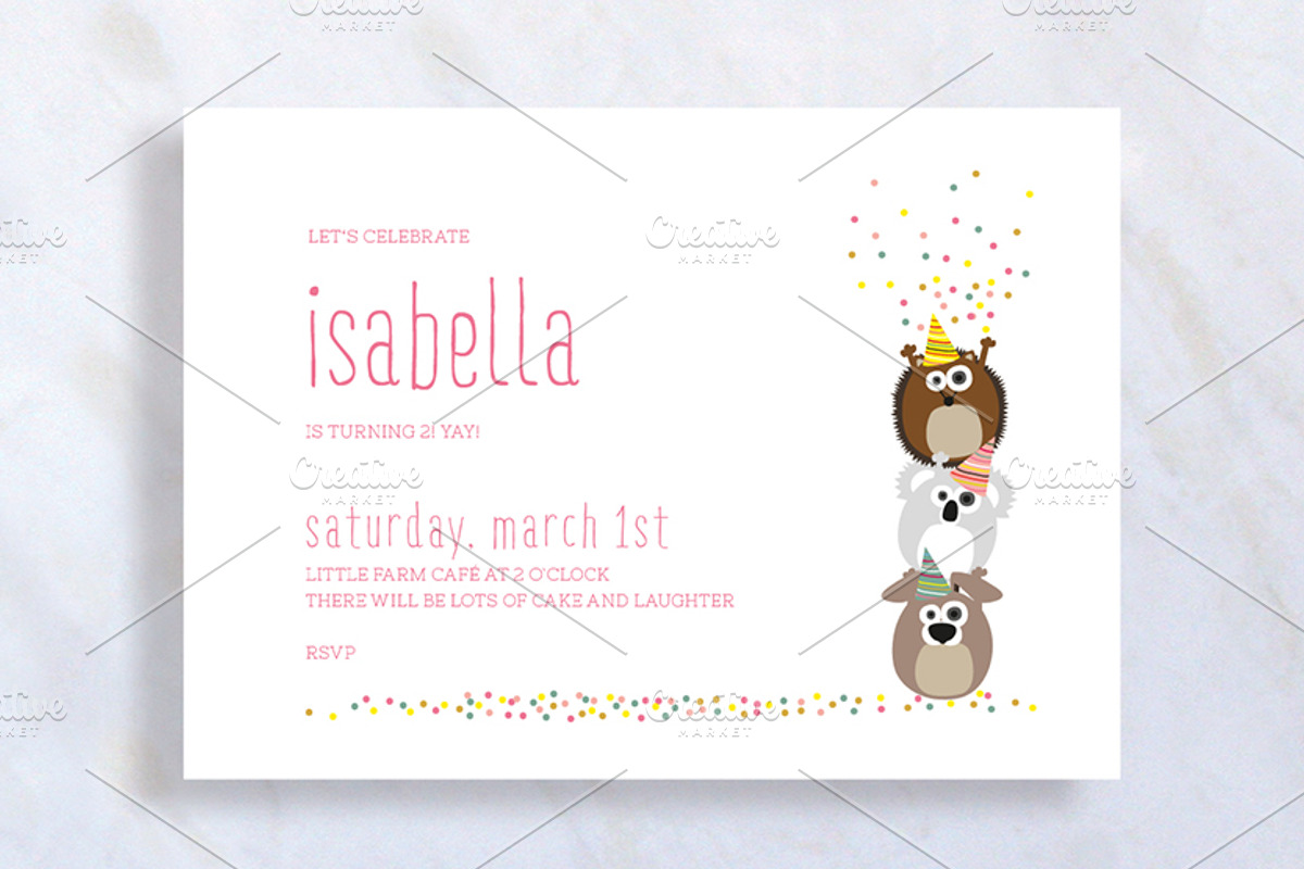 Cute Birthday Confetti Invitation, an Invitation Template by stockhype (Photo 1 of 2)