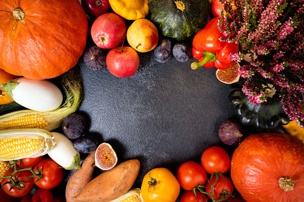 Autumn background with healthy food, a Food & Drink Photo by LanaSweet