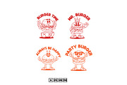 Set Line Art Vector Mascot Burger, an Illustration by kalehstudio (Thumbnail 1 of 5)