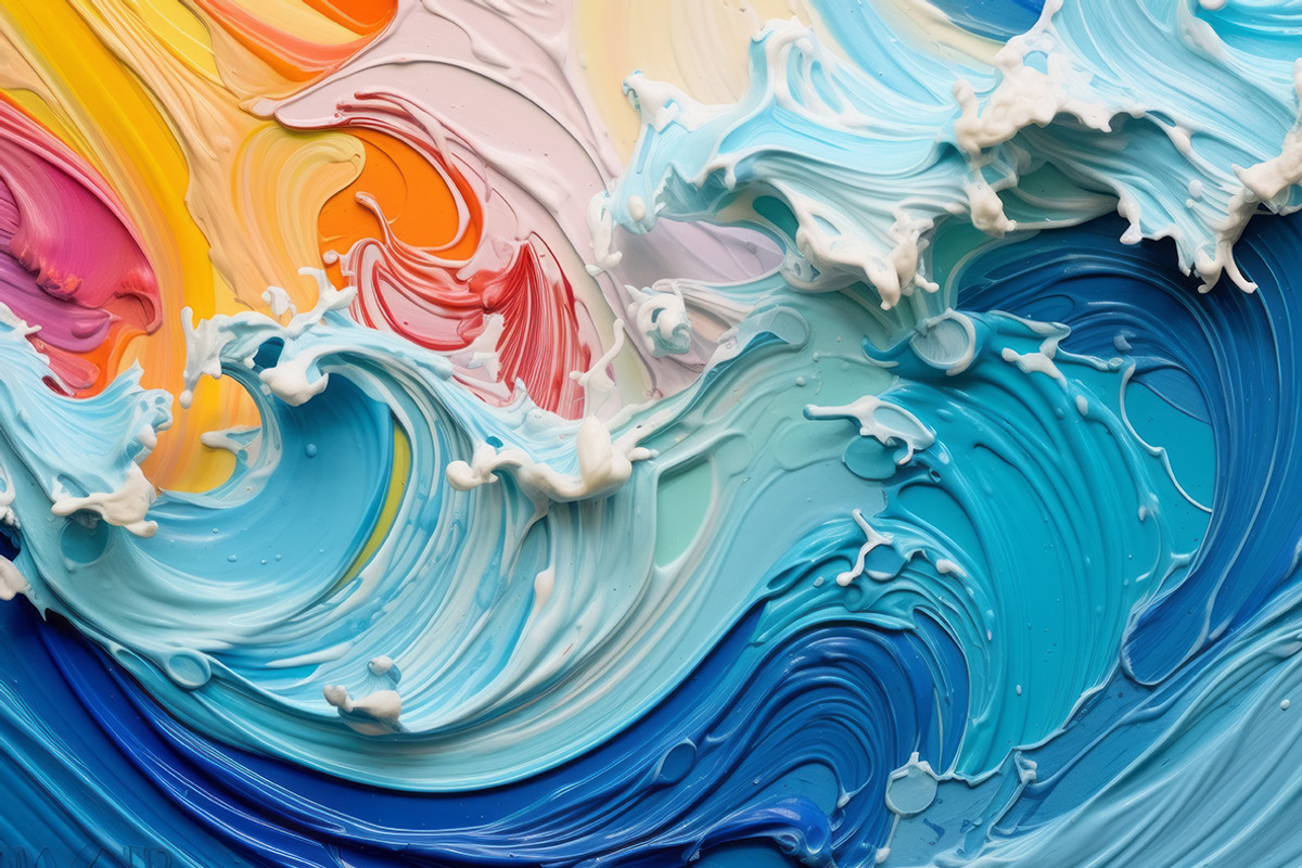 Paint waves - 27 images, a Decorative Illustration by Handmadefont (Photo 6 of 10)