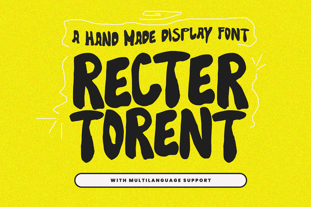 Recter Torent Handmade Display Font, a Handwritten Font by Maulana Creative (Photo 1 of 7)