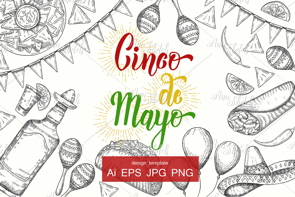 Vector Cinco de Mayo template, a Card Template by Tabiti