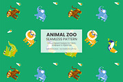 Colorful Animal Zoo Seamless Pattern, a Pattern Graphic by iyhulmonsta (Thumbnail 1 of 3)