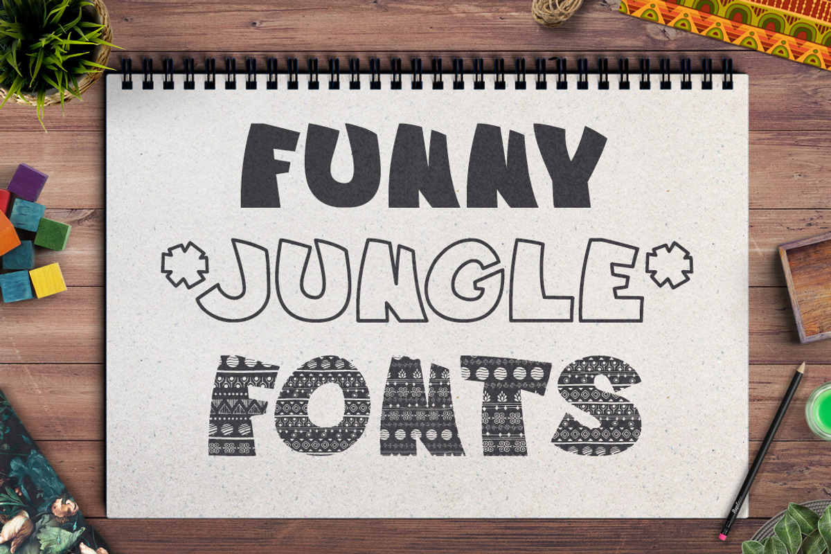 3 funny fonts JUNGLE