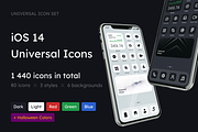iOS 14 Universal Icons, a Solid Icon by 123done (Thumbnail 1 of 8)