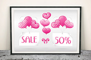 SET / 5 / SALE for Valentine's day, an Invitation Template by Nadin_Lebedeva (Thumbnail 2 of 5)