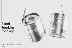 Tumbler Mockup Front & Side, a Cups & Container Mockup by graphicsauce